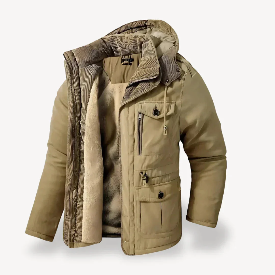 Jack Relaxed Fit Winter Parka Jacket | Cargo Pockets Drawstring Waist Jacket - Image 4