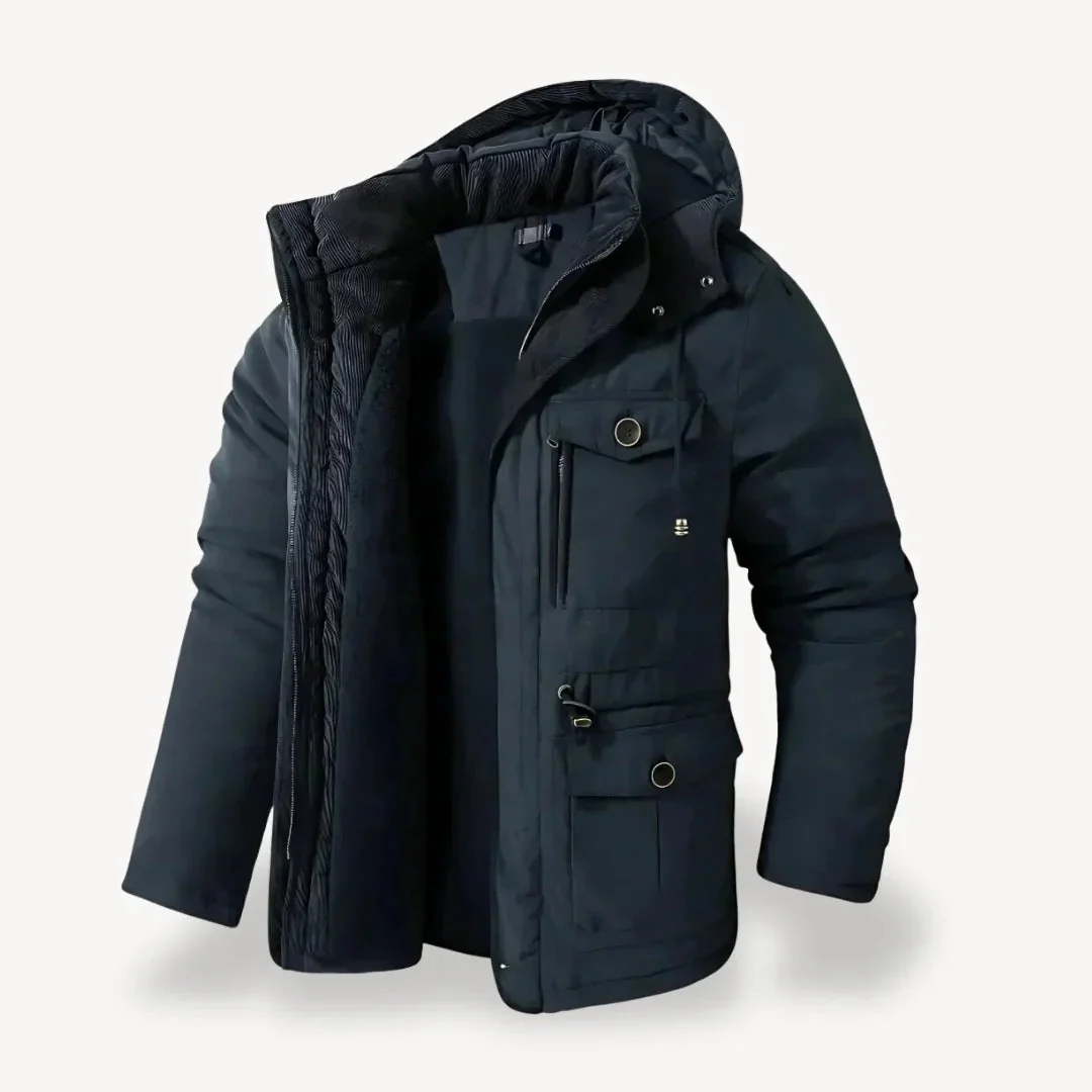 Jack Relaxed Fit Winter Parka Jacket | Cargo Pockets Drawstring Waist Jacket - Image 5