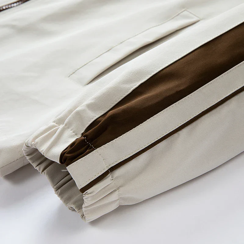 James Relaxed Fit Track Jacket | Striped Stand Collar Casual Track Jacket - Image 7