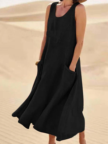 Josephine Dress | Sleeveless Cotton Linen Summer Dress - Image 4