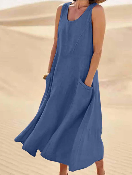 Josephine Dress | Sleeveless Cotton Linen Summer Dress - Image 5