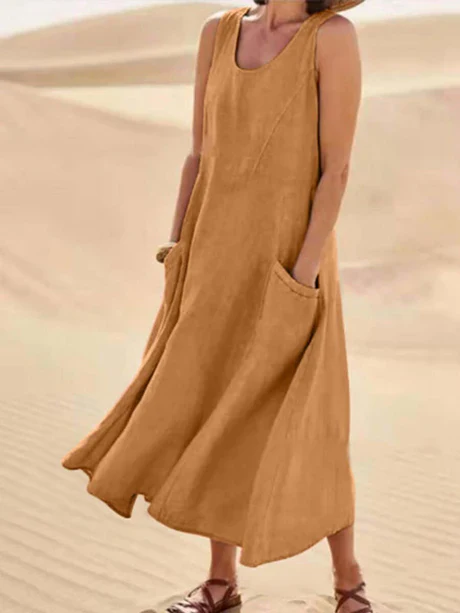 Josephine Dress | Sleeveless Cotton Linen Summer Dress - Image 7