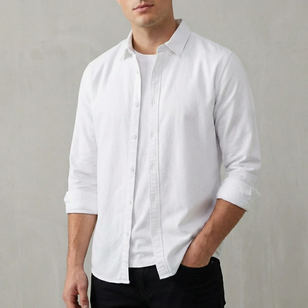 Joshua Relaxed Fit Button-Up Shirt | Collared Long Sleeve Shirt - Image 3