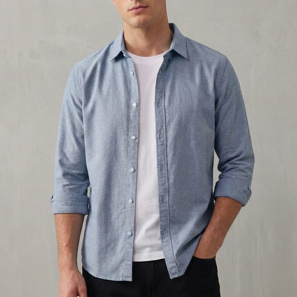 Joshua Relaxed Fit Button-Up Shirt | Collared Long Sleeve Shirt - Image 6