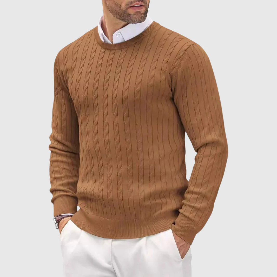 Joshua Slim Fit Knitted Sweater | Crewneck Long Sleeve Men’s Sweater - Image 3