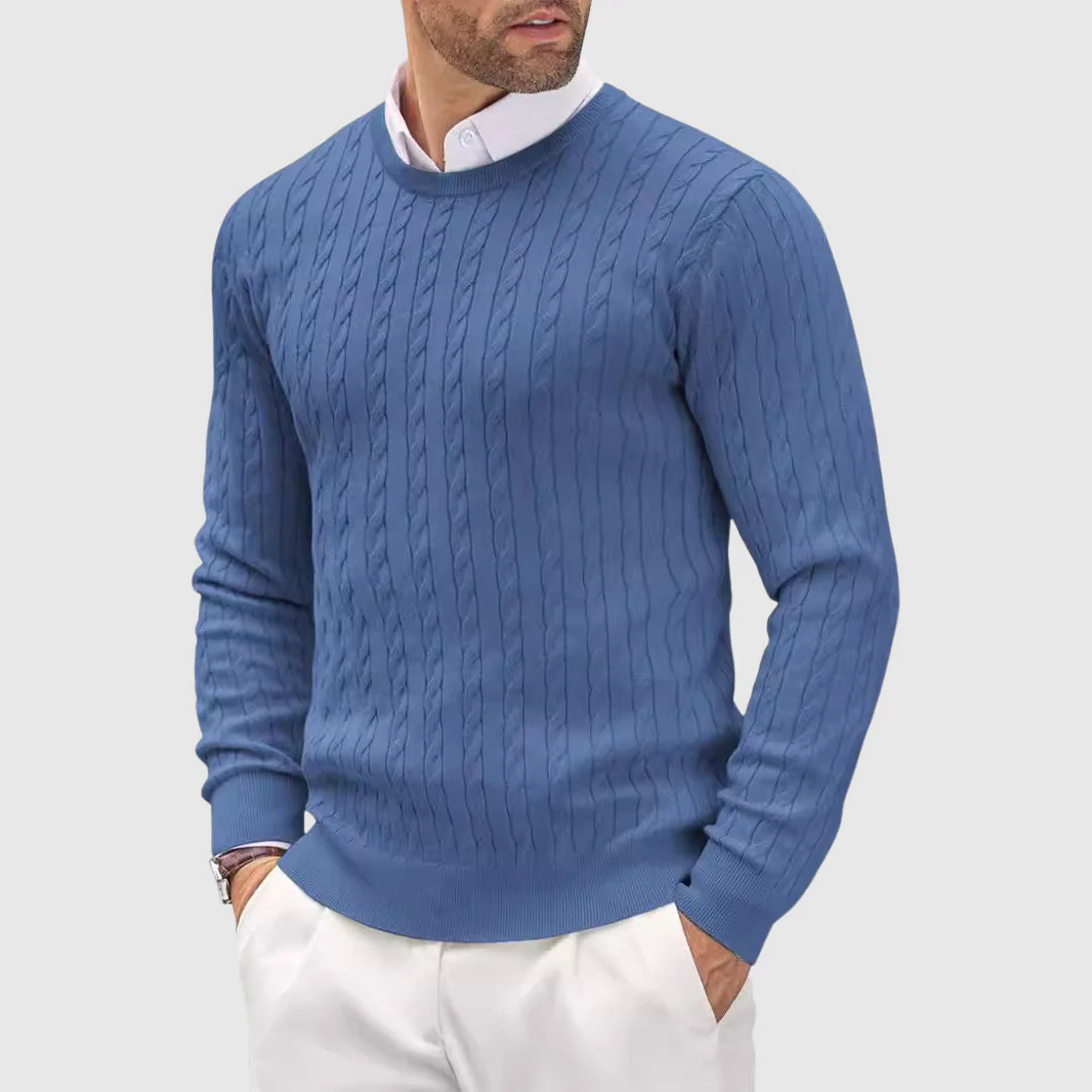 Joshua Slim Fit Knitted Sweater | Crewneck Long Sleeve Men’s Sweater - Image 5