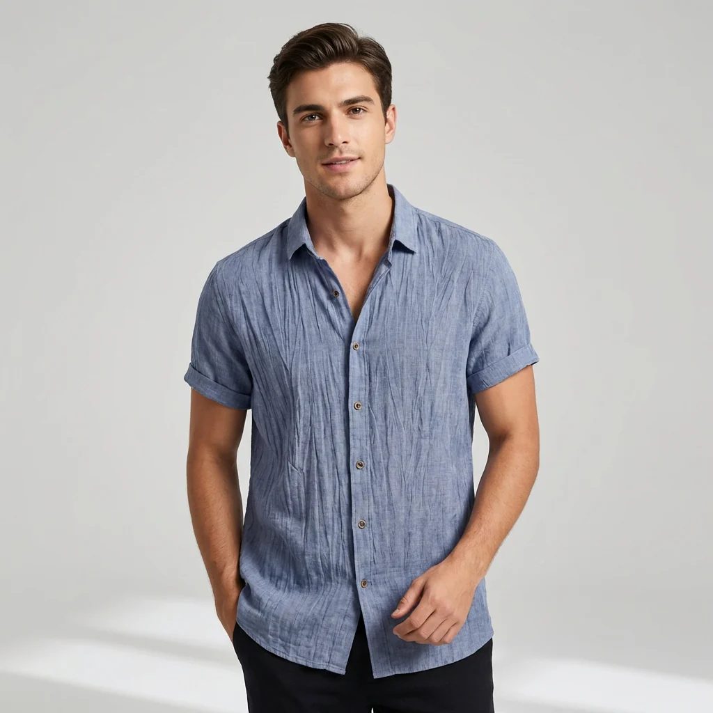 Leandro Relaxed Fit Short Sleeve Shirt | Collared Button Front Shirt - Image 2