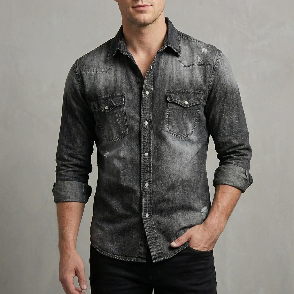 Leo Classic Fit Shirt | Collared Hip-Length Shirt - Image 3