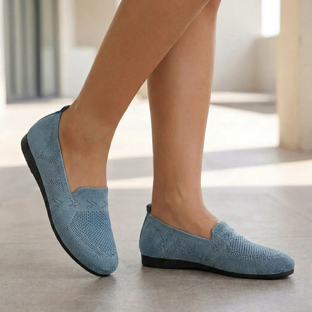 Lily Low-Top Loafer Flats | Geometric Pattern Round Toe Flats