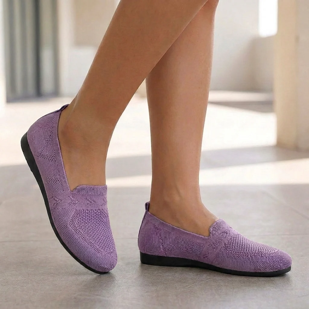 Lily Low-Top Loafer Flats | Geometric Pattern Round Toe Flats - Image 6