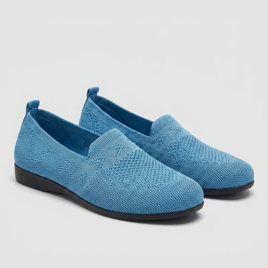 Lily Low-Top Loafer Flats | Geometric Pattern Round Toe Flats - Image 8