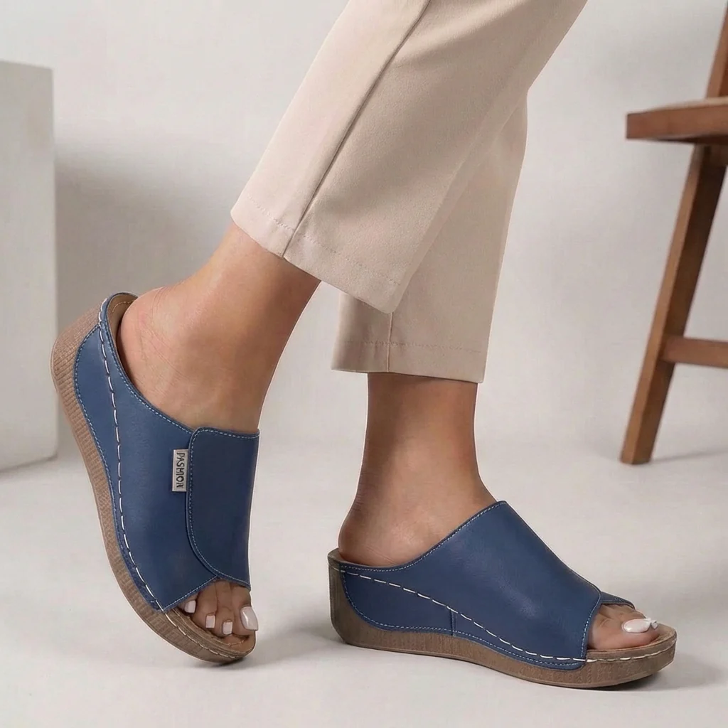 Liora Orthopedic Open-Toe Comfort Sandals | Supportive Slip-On Wedge Sandals - Image 5