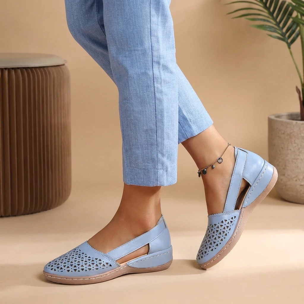 Marina Orthopedic Cut-Out Loafers | Breathable Comfort Walking Flats - Image 2