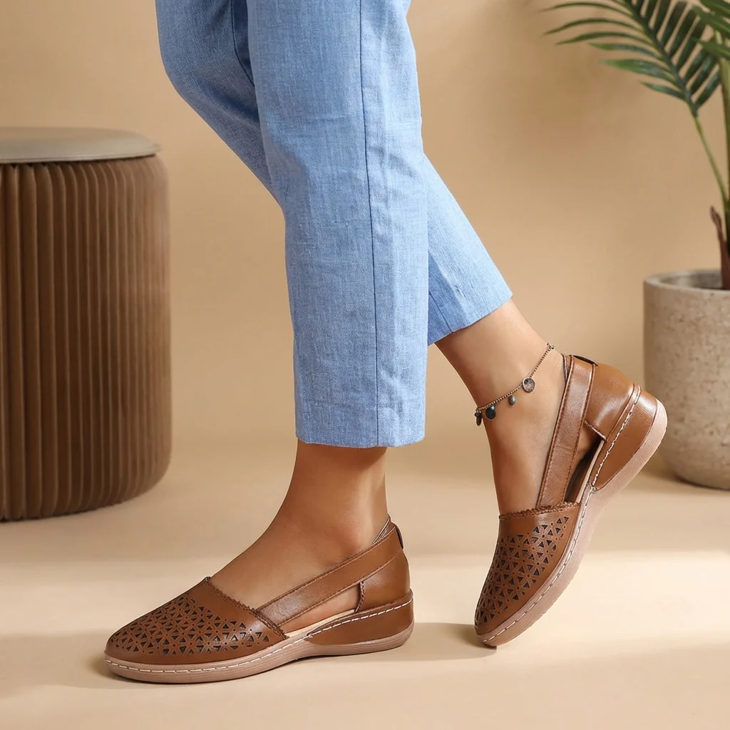 Marina Orthopedic Cut-Out Loafers | Breathable Comfort Walking Flats - Image 3