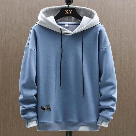 Men’s Hoodie – Oversized Fit – Double Hood – Ribbed Cuffs – Layered Hem – Cotton Blend - Image 3