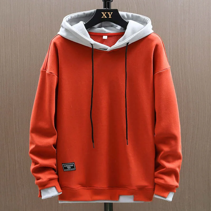 Men’s Hoodie – Oversized Fit – Double Hood – Ribbed Cuffs – Layered Hem – Cotton Blend - Image 4