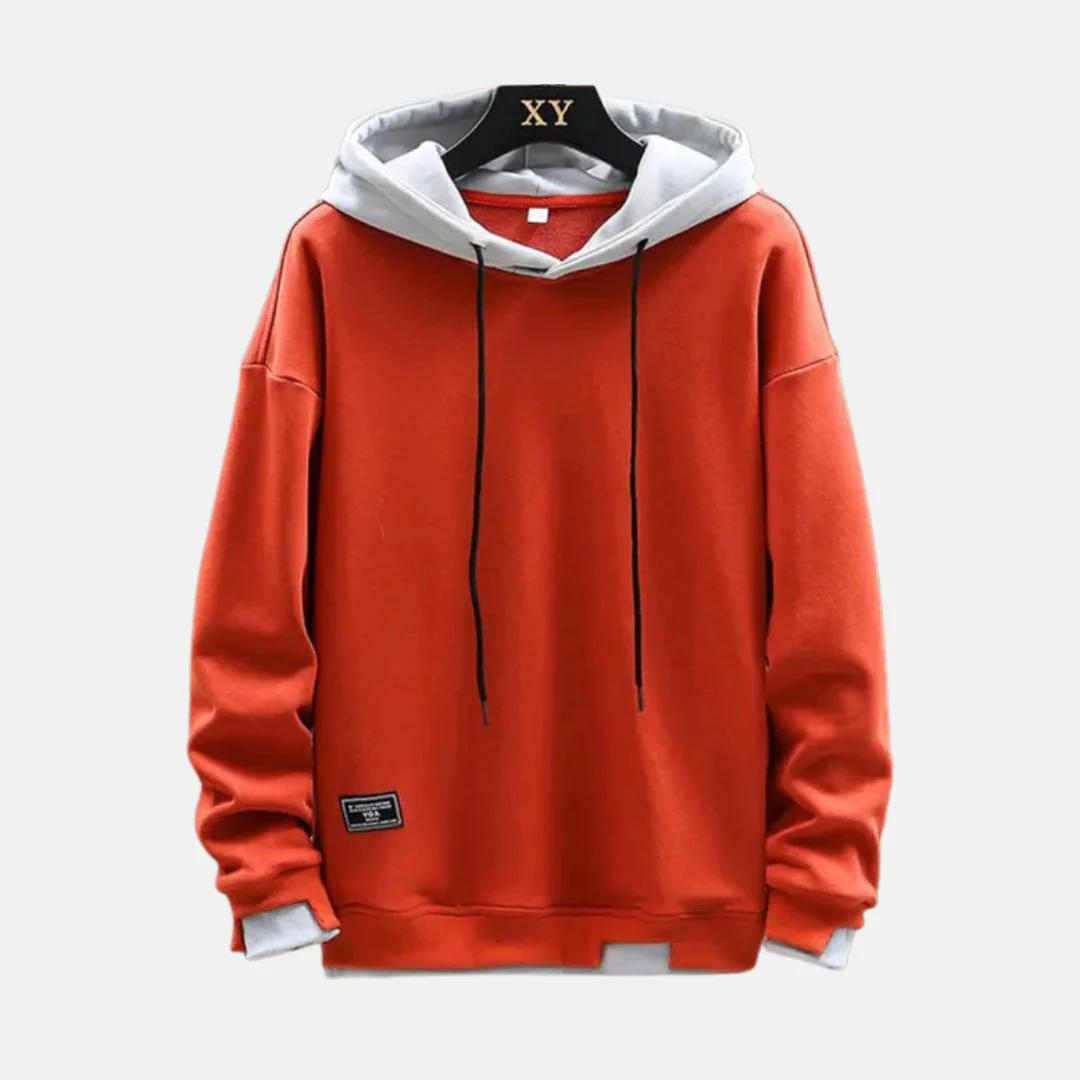 Men’s Hoodie – Relaxed Fit – Cotton Blend – Layered Hood – Ribbed Cuffs and Hem - Image 3