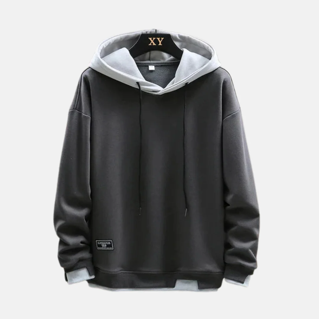 Men’s Hoodie – Relaxed Fit – Cotton Blend – Layered Hood – Ribbed Cuffs and Hem - Image 5
