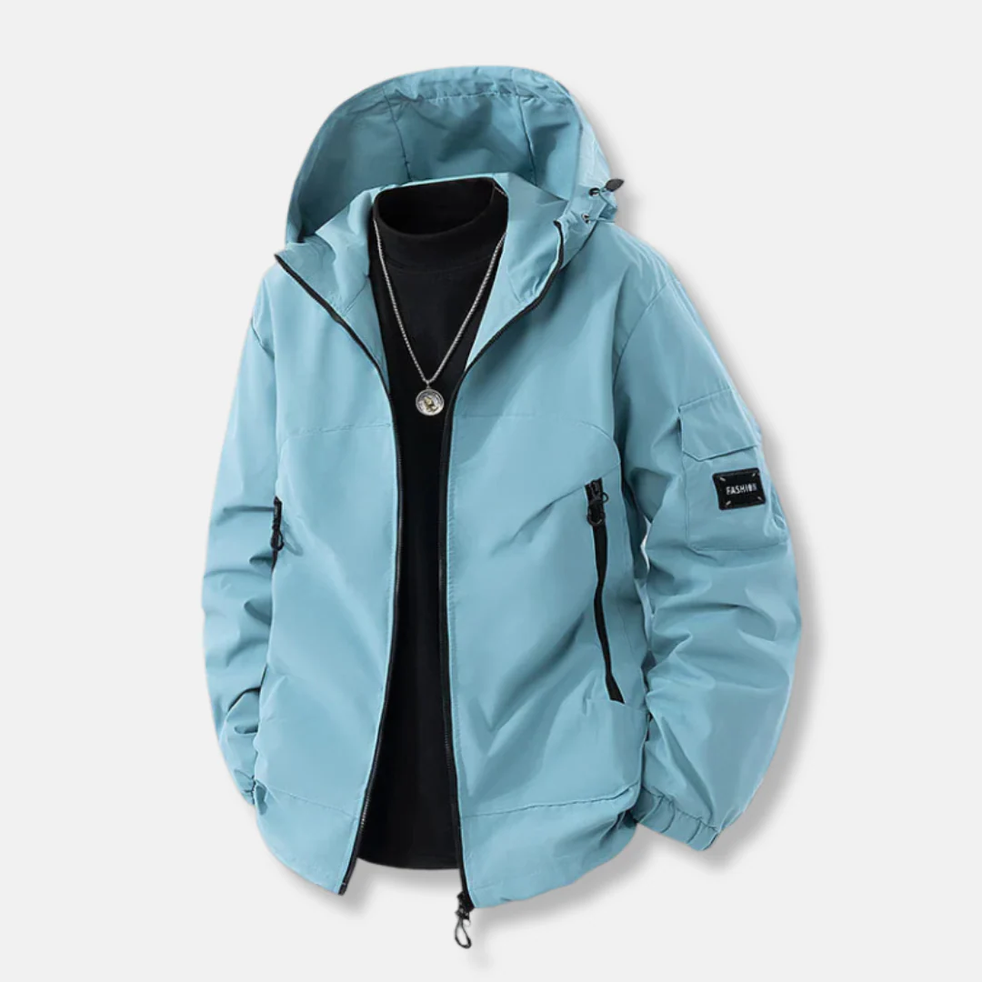 Men’s Jacket – Relaxed Fit – Hooded with Adjustable Hem – Zip Pockets – Wind Resistant - Image 5