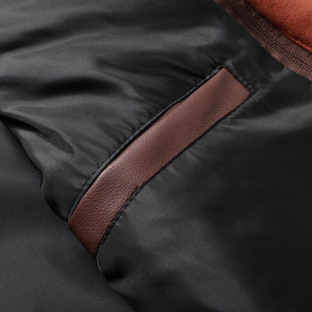 Men’s Leather Jacket – Tailored Fit – Detachable Hood – Zipper Pockets – Epaulettes - Image 6