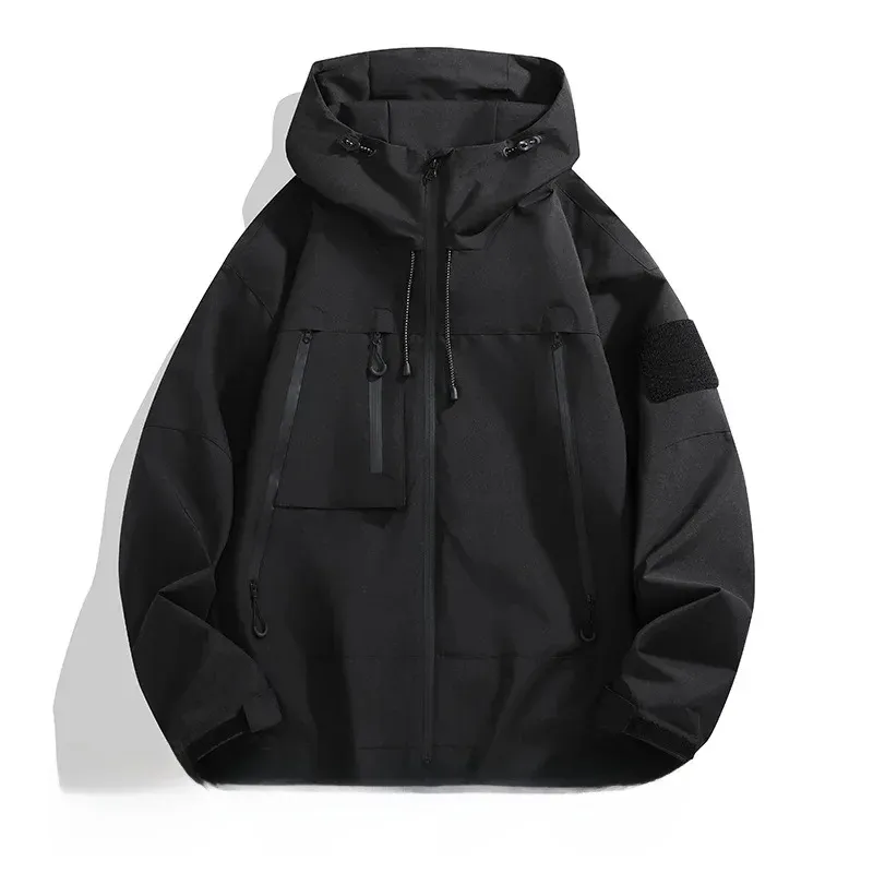 Men’s Oversized Jacket – Windproof – Hooded – Zip Pockets – Adjustable Cuffs - Image 2