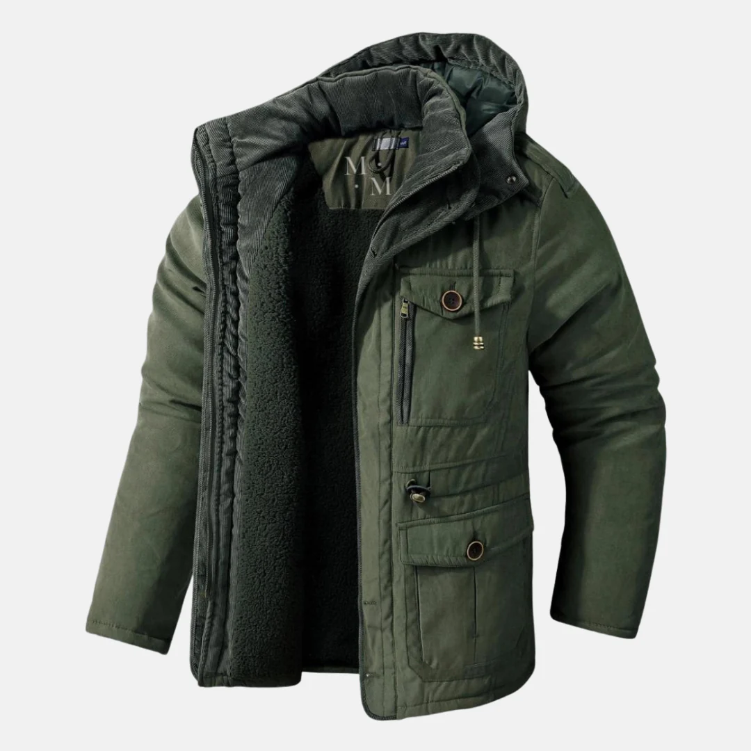 Men’s Parka Jacket – Regular Fit – Sherpa Lined – Ribbed Hood – Utility Pockets - Image 3