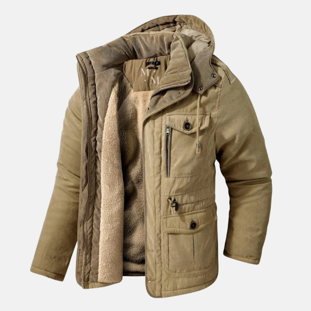Men’s Parka Jacket – Regular Fit – Sherpa Lined – Ribbed Hood – Utility Pockets - Image 4