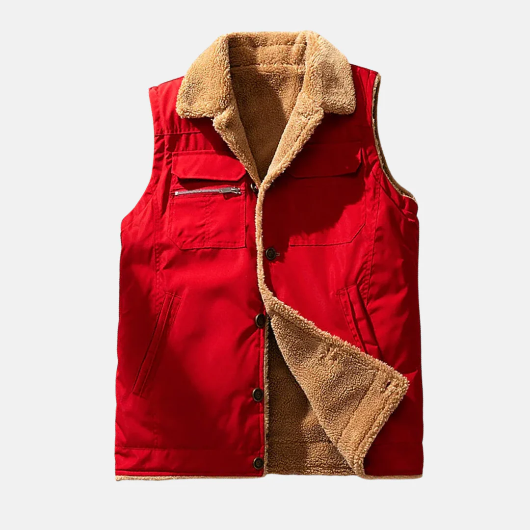 Men’s Utility Bodywarmer – Structured Fit – Sherpa Lined – High Collar – Multi Pocket - Image 4