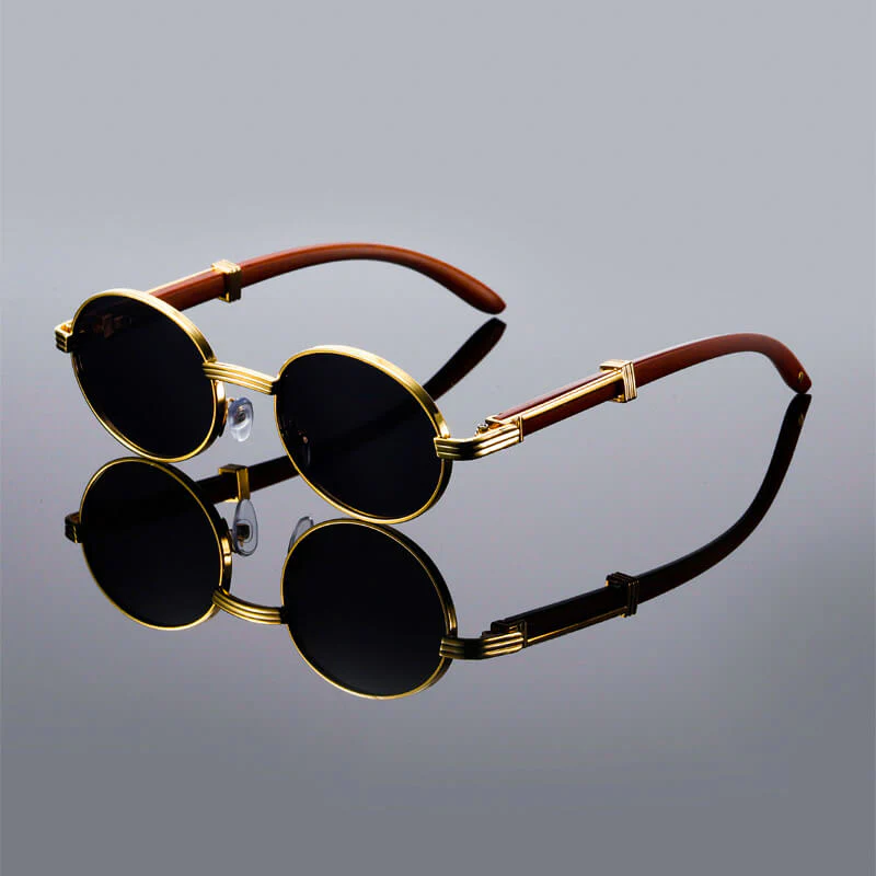 Metal Oval Sunglasses | Retro Style Reflective Lenses Sunglasses - Image 5