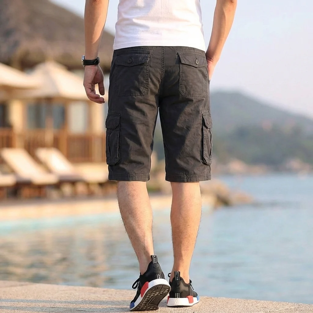 Noah Relaxed Fit Cargo Shorts | Cargo Pockets Side Pockets Shorts - Image 5