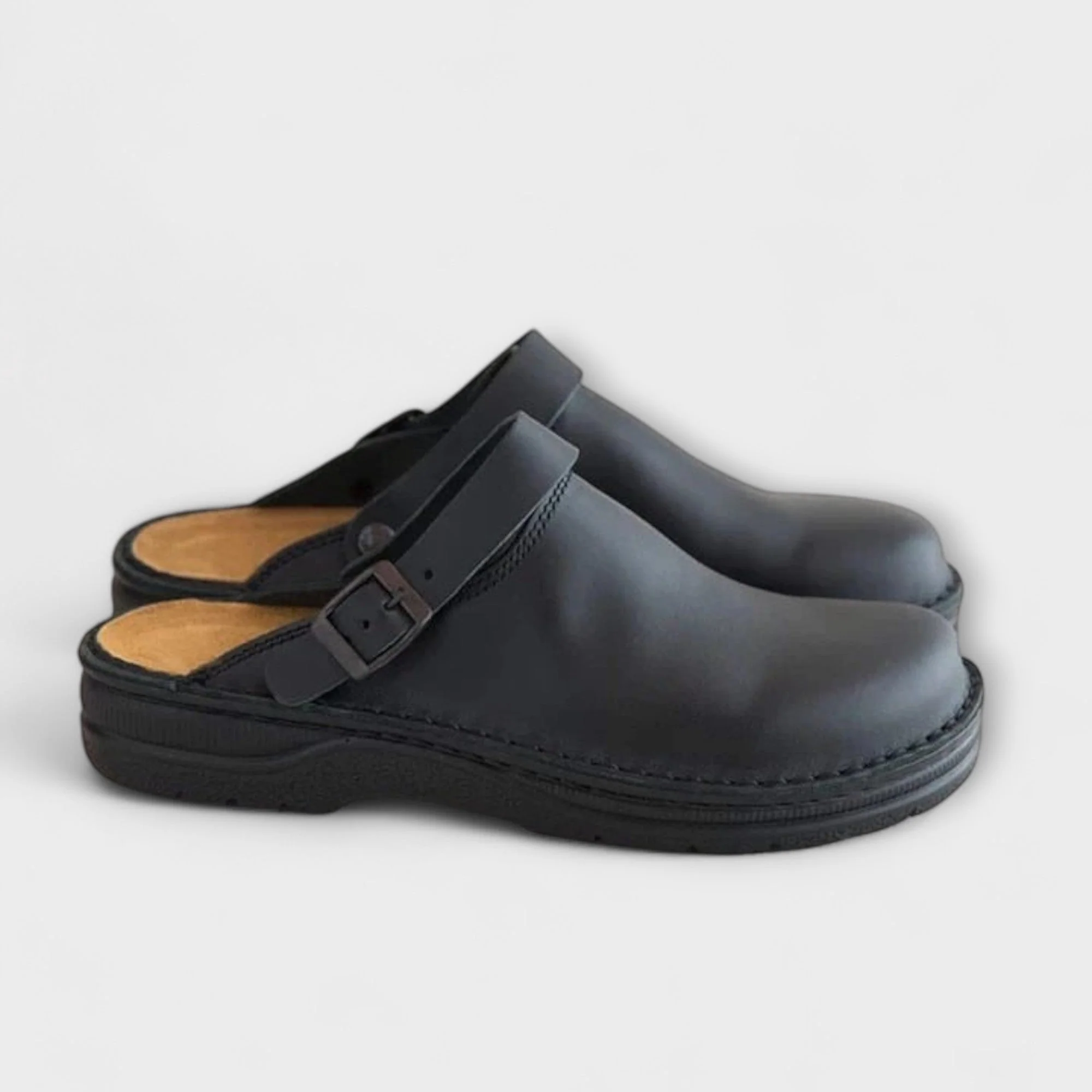 Oliver Relaxed Fit Clogs | Buckle Strap Thick Sole Clogs - Image 2