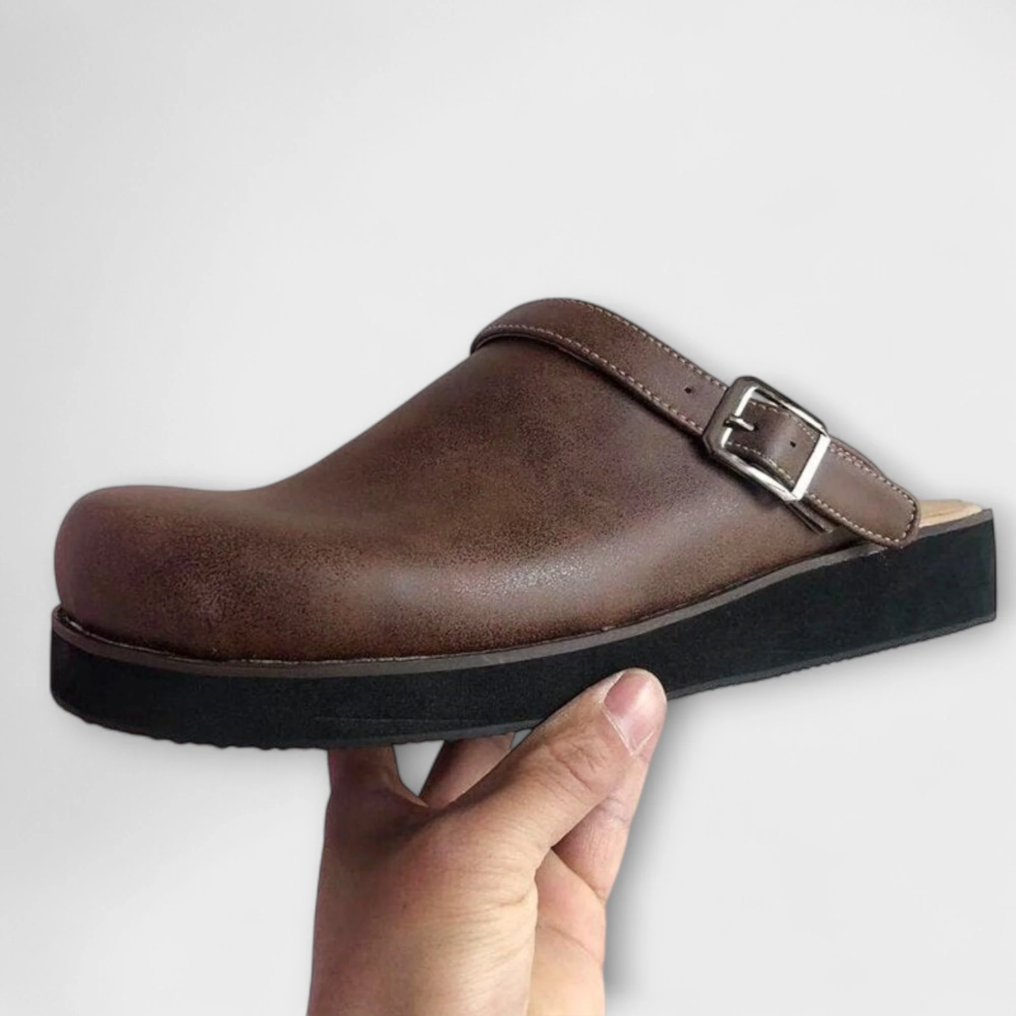 Oliver Relaxed Fit Clogs | Buckle Strap Thick Sole Clogs - Image 4