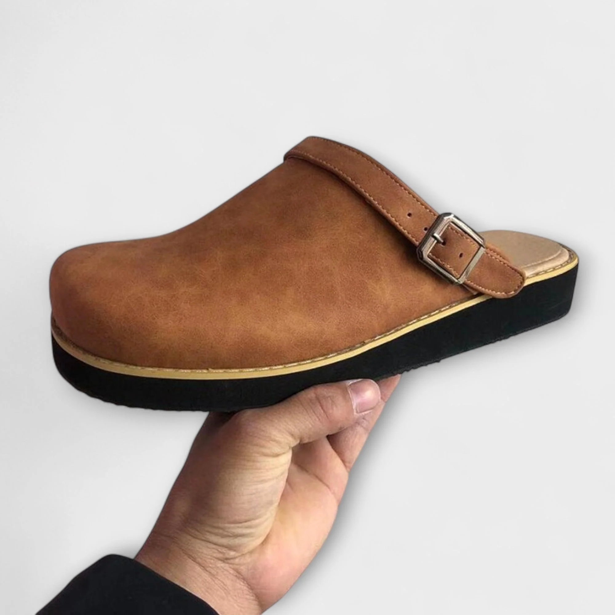 Oliver Relaxed Fit Clogs | Buckle Strap Thick Sole Clogs - Image 6