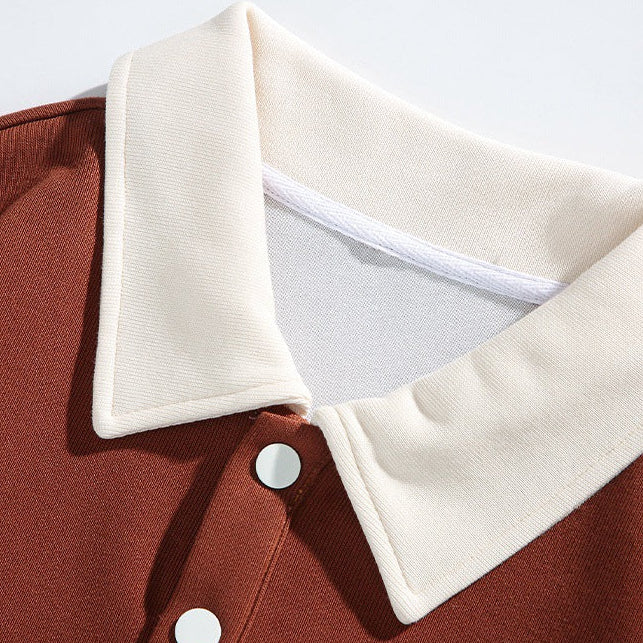 Oliver Oversized Polo Sweatshirt | Striped Collared Long Sleeve Sweatshirt - Image 10