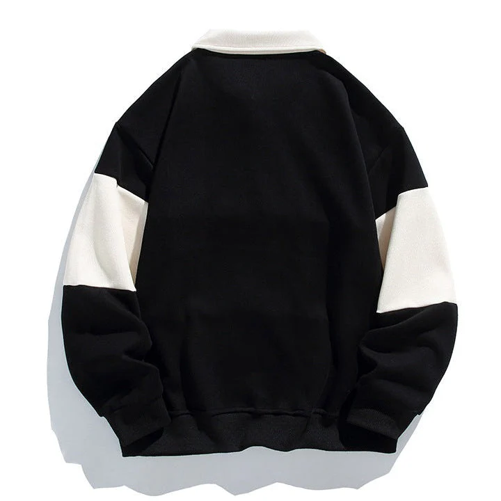 Oliver Oversized Polo Sweatshirt | Striped Collared Long Sleeve Sweatshirt - Image 6
