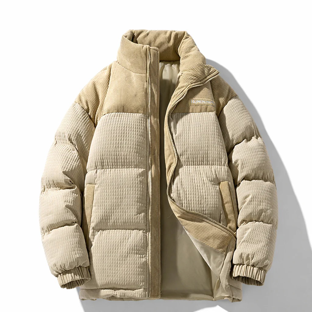 Oliver Oversized Puffer Jacket | Quilted Corduroy Panels Puffer Jacket - Image 2