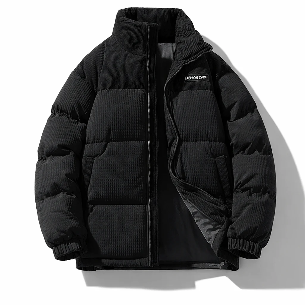 Oliver Oversized Puffer Jacket | Quilted Corduroy Panels Puffer Jacket - Image 4