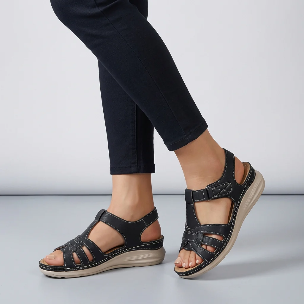 Olivia Orthopedic Wedge Sandals | Retro Cross-Strap Stitching Sandals