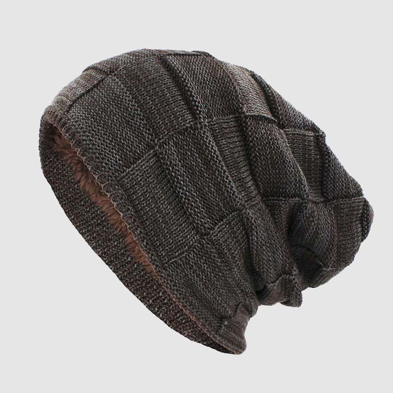 Oscar Relaxed Fit Slouch Beanie | Solid Block Knit Brim Slouch Beanie - Image 2