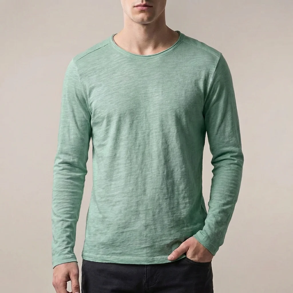 Oscar Regular Fit Long Sleeve T-Shirt | Solid Crewneck Long Sleeve T-Shirt