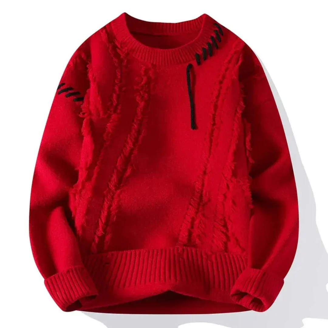 Oscar Relaxed Fit Sweater | Crewneck Long Sleeve Sweater - Image 3