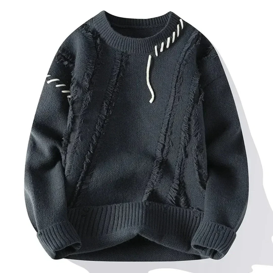 Oscar Relaxed Fit Sweater | Crewneck Long Sleeve Sweater - Image 4