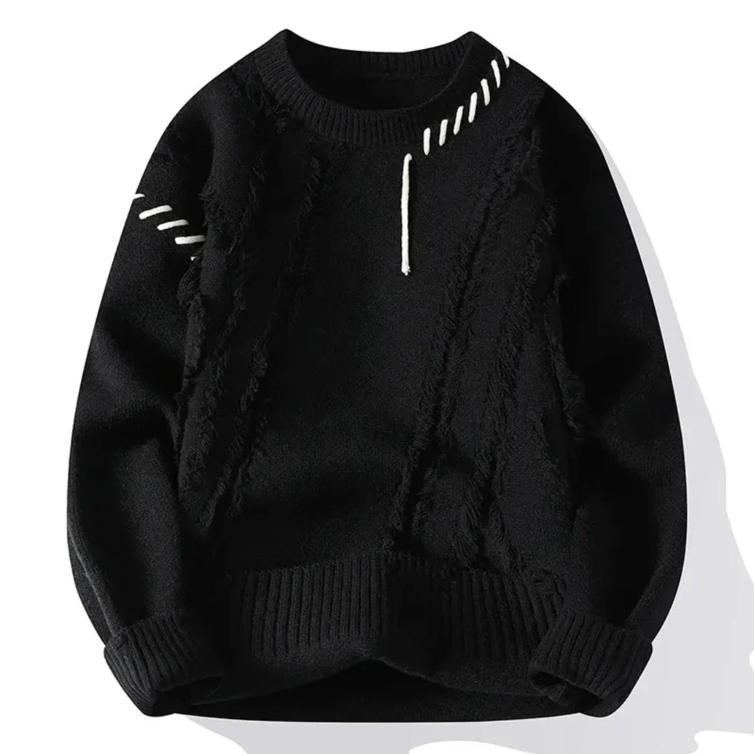 Oscar Relaxed Fit Sweater | Crewneck Long Sleeve Sweater - Image 5