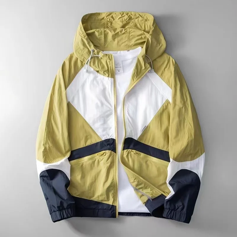 Oscar Relaxed Fit Windbreaker Jacket | Hooded Neck Color Block Hip-Length Windbreaker Jacket