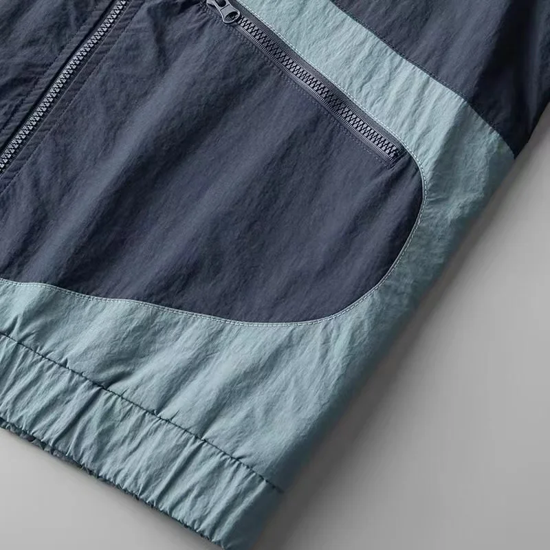 Oscar Relaxed Fit Windbreaker Jacket | Hooded Neck Color Block Hip-Length Windbreaker Jacket - Image 4