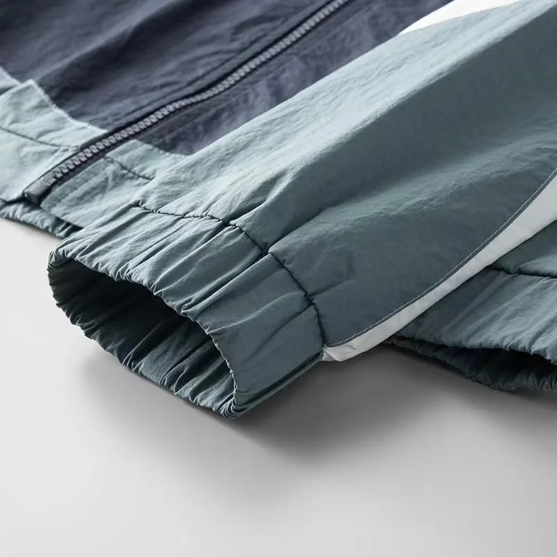 Oscar Relaxed Fit Windbreaker Jacket | Hooded Neck Color Block Hip-Length Windbreaker Jacket - Image 5