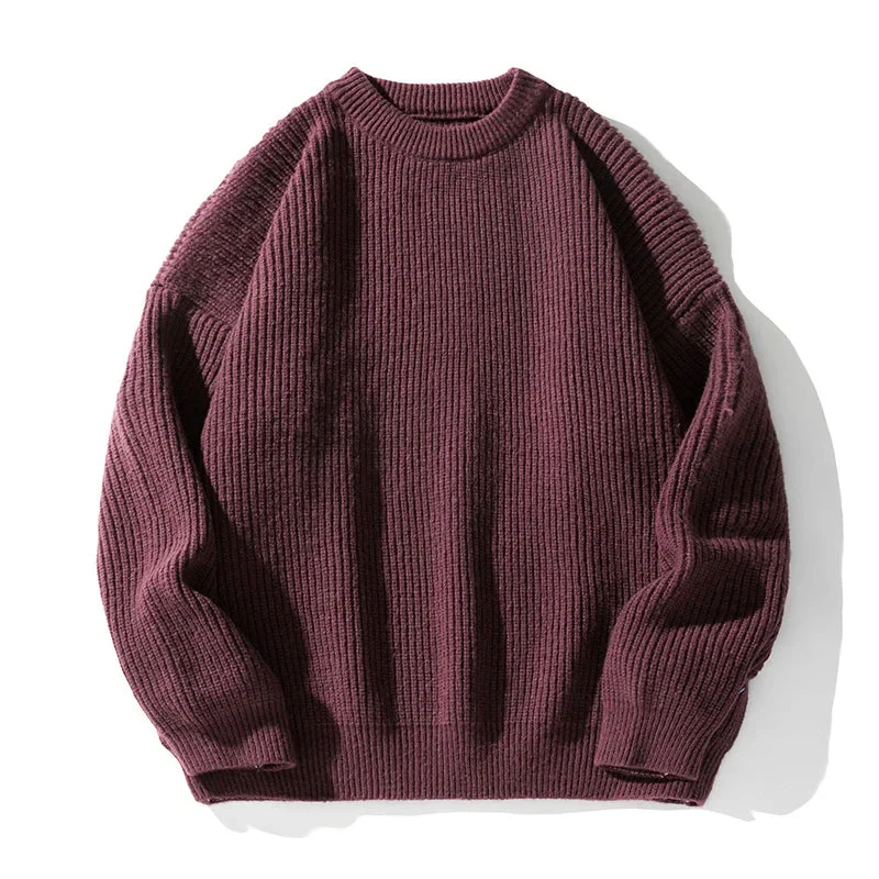 Oscar Ribbed Relaxed Fit Sweater | Crewneck Long Sleeve Sweater - Image 2