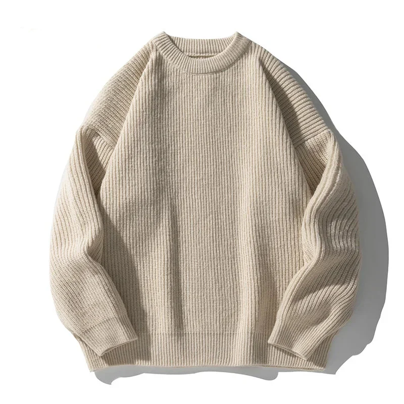Oscar Ribbed Relaxed Fit Sweater | Crewneck Long Sleeve Sweater - Image 3