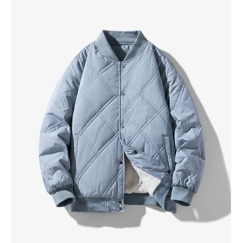 Noah Vintage Diamond Quilted Bomber Jacket | Sherpa-Lined Snap Jacket - Image 5