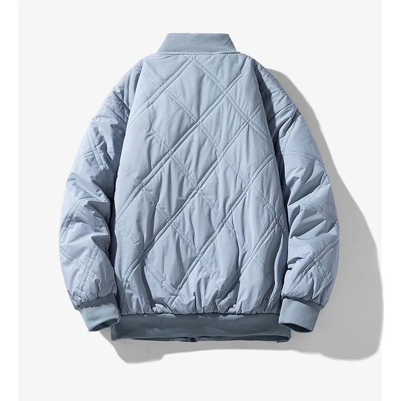 Noah Vintage Diamond Quilted Bomber Jacket | Sherpa-Lined Snap Jacket - Image 6
